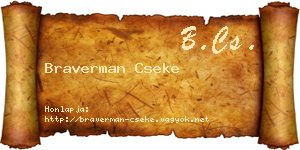 Braverman Cseke névjegykártya